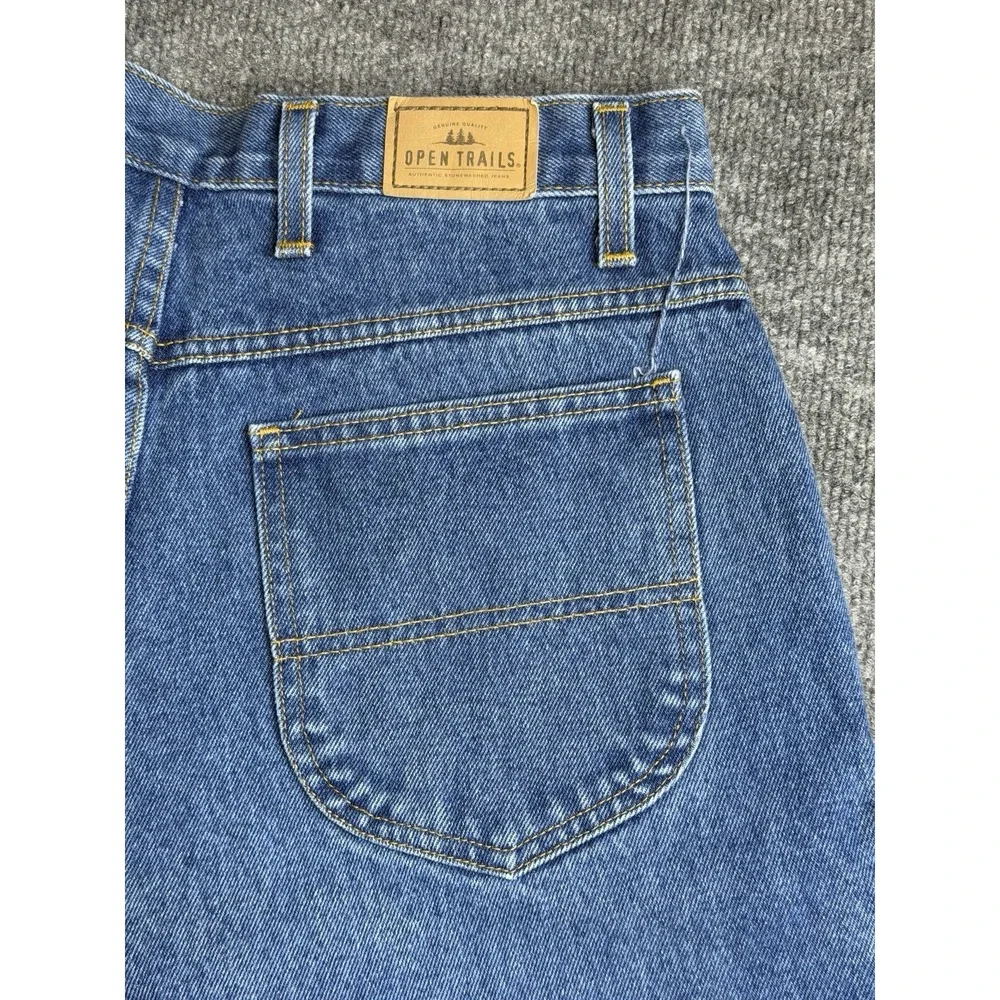 Woman's Size 16‎ Open Trails Tapered Leg Jeans Blue Cotton High Rise Pants Denim